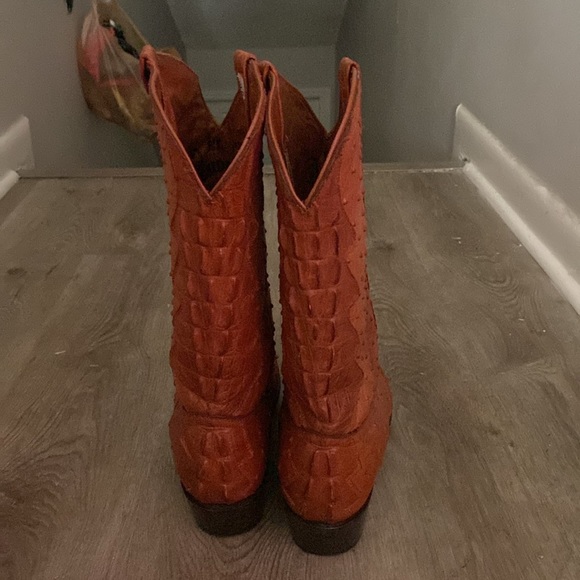 Authentic orange alligator, cowboy boots - Picture 3 of 3